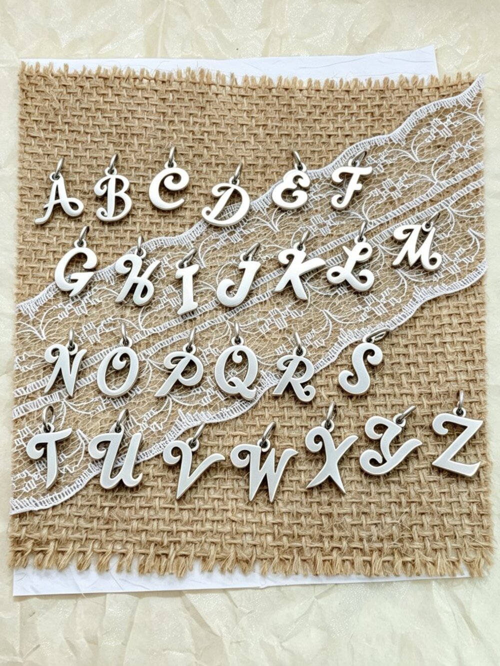 James Avery Script Initial Charm Sterling Silver A-Z Alphabet Letter Charm